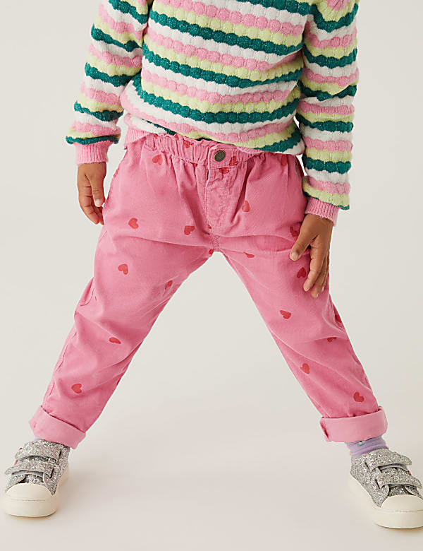 Pure Cotton Heart Print Trousers