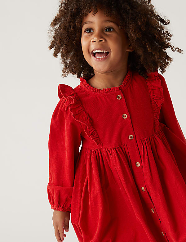 2pc Cotton Rich Cord Dress and Tights (2-7 Yrs)