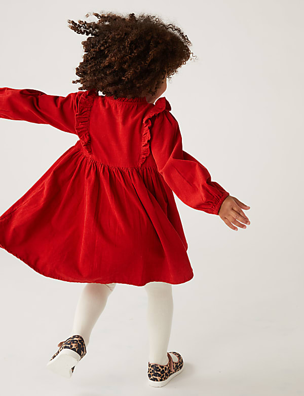 2pc Cotton Rich Cord Dress and Tights (2-7 Yrs)