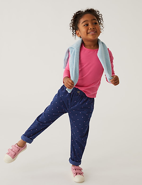 Pure Cotton Spotted Trousers