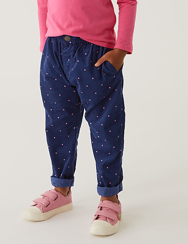 Pure Cotton Spotted Trousers