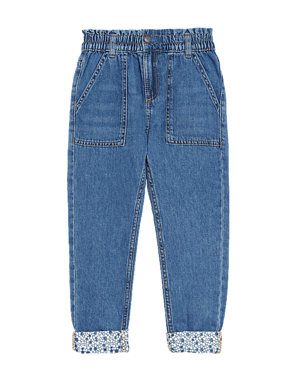 Regular Denim Paperbag Waist Jeans