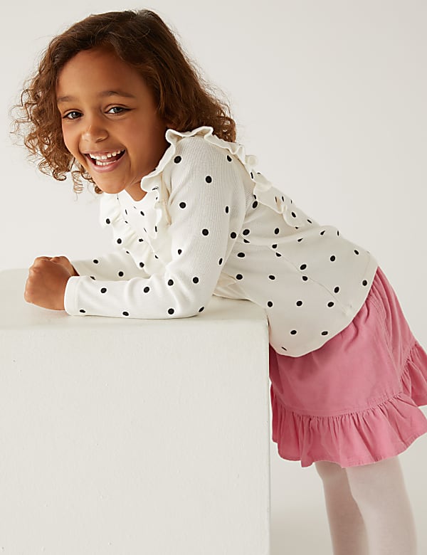 3pc Cotton Rich Spotted Top & Bottom Outfit