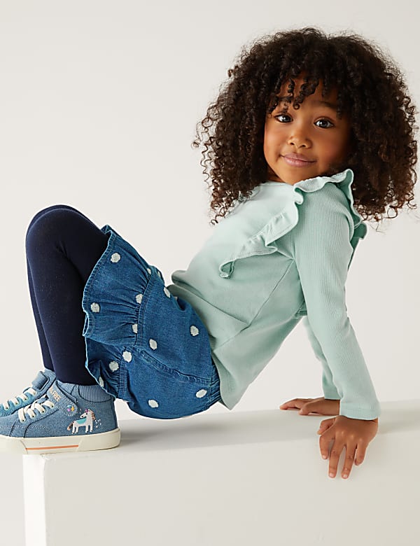 Ensemble 3&nbsp;pièces en coton avec top et bas à pois (du 2 au 8&nbsp;ans) - CH