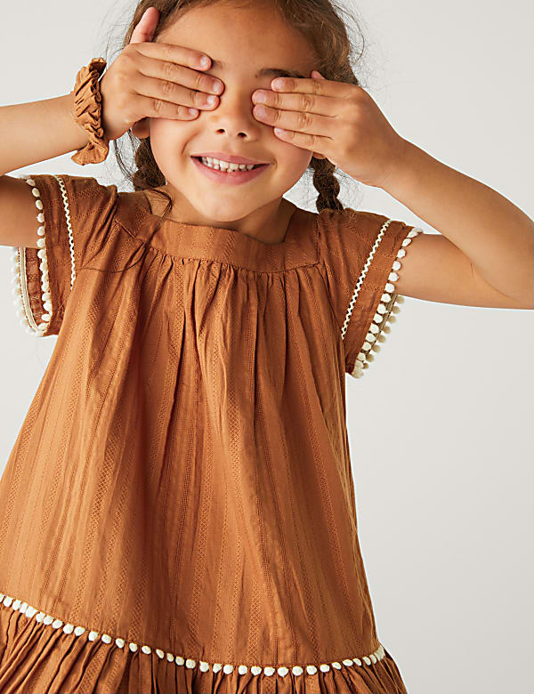 2pc Pure Cotton Dress and Scrunchie Outfit (2-8 Yrs)
