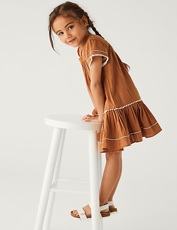 2pc Pure Cotton Dress and Scrunchie Outfit (2-8 Yrs)