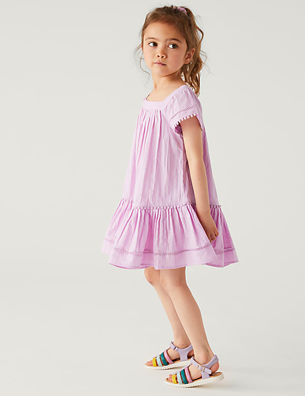 2pc Pure Cotton Dress and Scrunchie Outfit (2-8 Yrs)