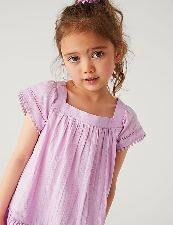 2pc Pure Cotton Dress and Scrunchie Outfit (2-8 Yrs)