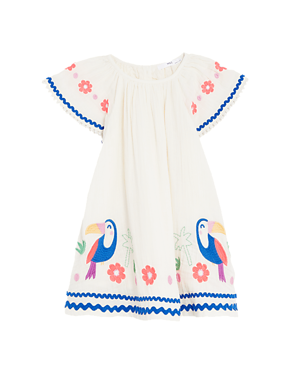 Pure Cotton Toucan Dress (2-8 Yrs)