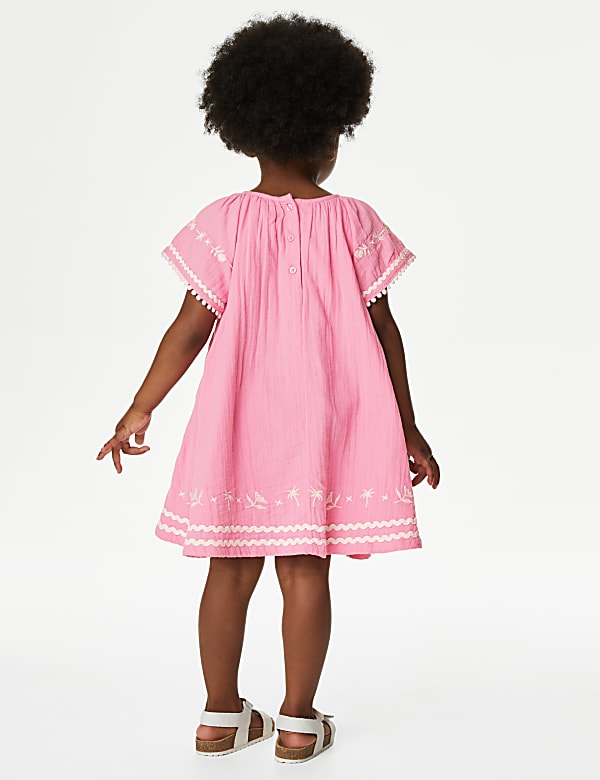 Pure Cotton Embroidered Dress (2-8 Yrs)
