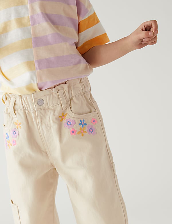 Denim Floral Jeans