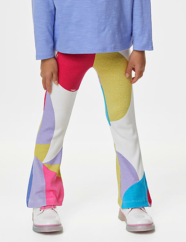 Cotton Rich Patterned Flared Leggings (2-8 Yrs)