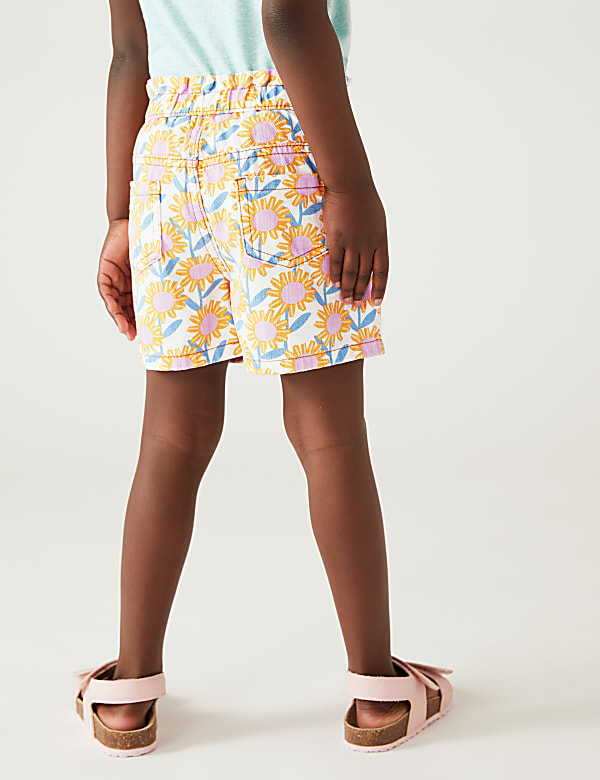 Denim Floral Shorts