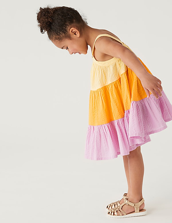 Pure Cotton Colour Block Dress