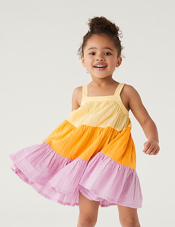 Pure Cotton Colour Block Dress