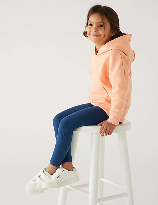 5pk Cotton Rich Plain Leggings (2-8 Yrs) - SI