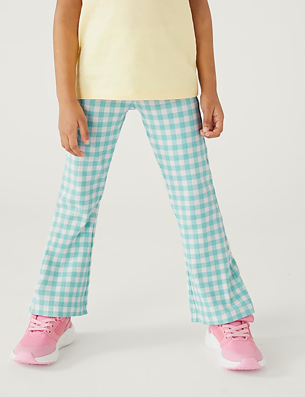 2pk Cotton Rich Gingham Trousers