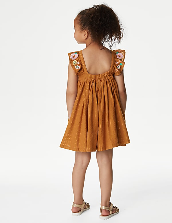 Pure Cotton Floral Dress with Scrunchie
