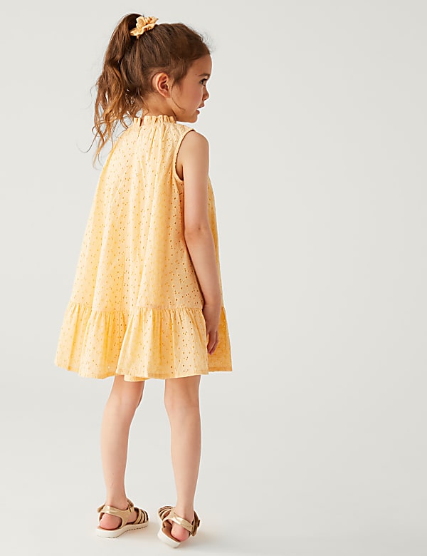 Pure Cotton Dress with Scrunchie (2-8 Yrs)