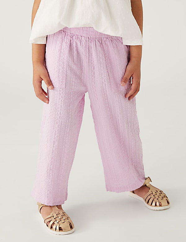 Pure Cotton Wide Leg Trousers