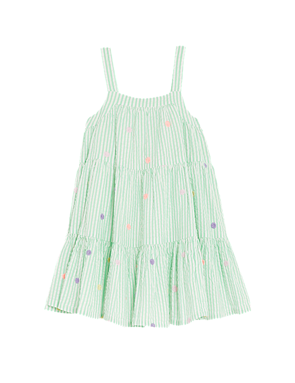Pure Cotton Striped Dress