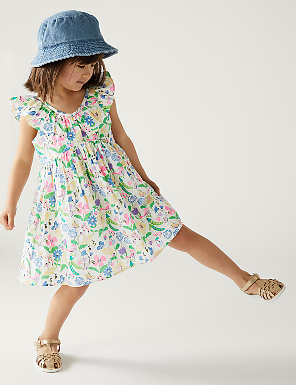 Pure Cotton Garden Floral Dress