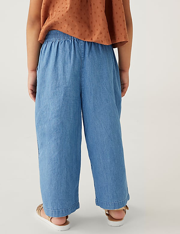 Wide Leg Pure Cotton Trousers