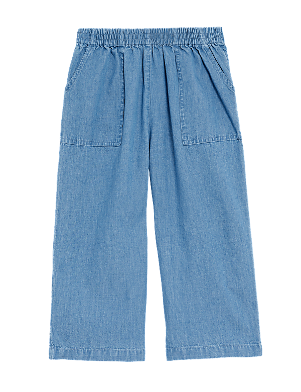 Wide Leg Pure Cotton Trousers