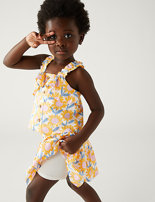 Pure Cotton Floral Skort (2-8 Yrs)