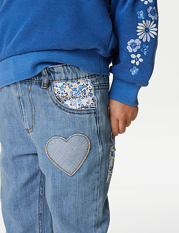Mom Denim Patchwork Jeans (2-8 Yrs)