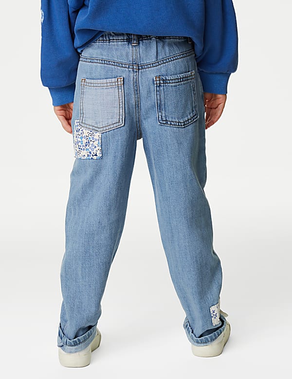 Mom Denim Patchwork Jeans (2-8 Yrs)