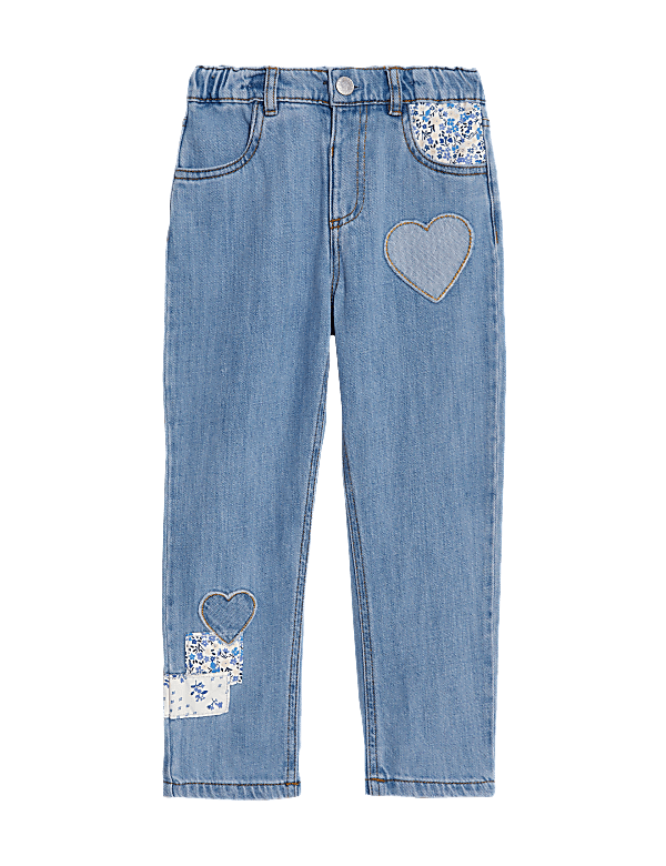 Mom Denim Patchwork Jeans (2-8 Yrs)