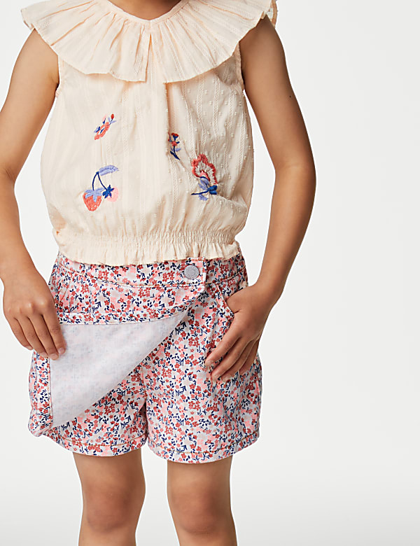 Denim Floral Skort (2-8 Yrs)
