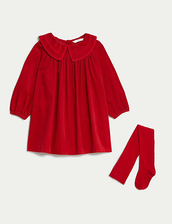 2pc Cotton Rich Corduroy Dress Outfit (2-8 Yrs) - CA