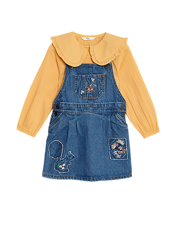 2pc Pure Cotton Squirrel Pinafore Outfit (2-8 Yrs)