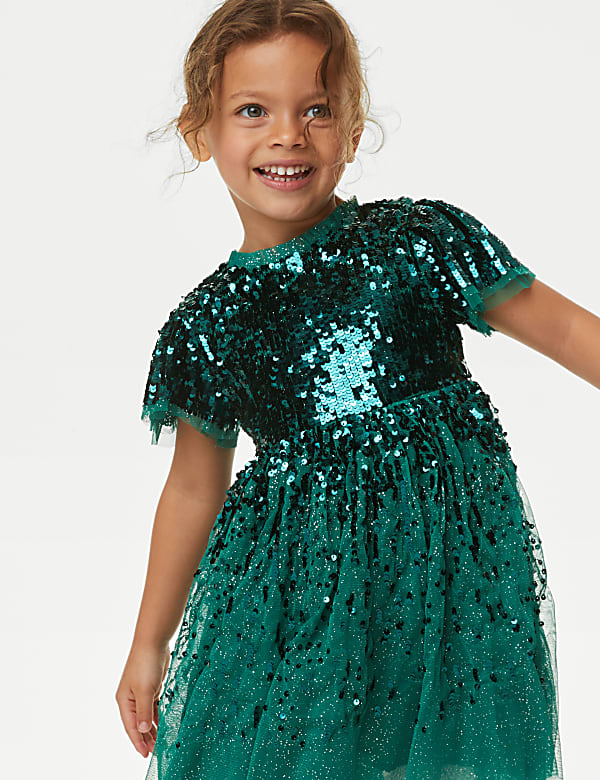 Sequin Tulle Party Dress (2-8 Yrs)