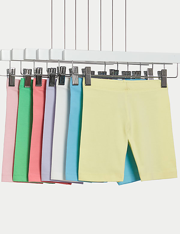 7pk Cotton Rich Cycling Shorts (2-8 Yrs) - NL