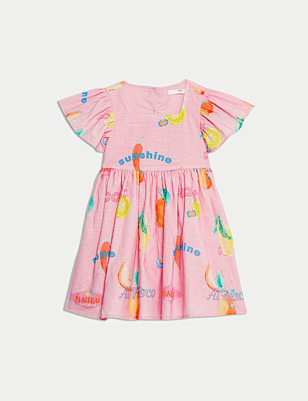 Pure Cotton Fruit Dress (2-8 Yrs) - NO