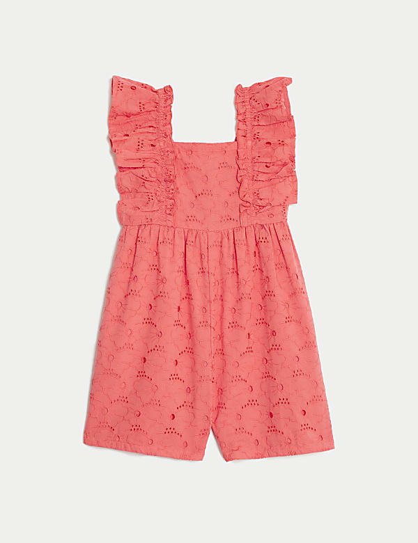 Combishort 100 % coton &agrave; motif brod&eacute; (du 2 au 8 ans) - FR