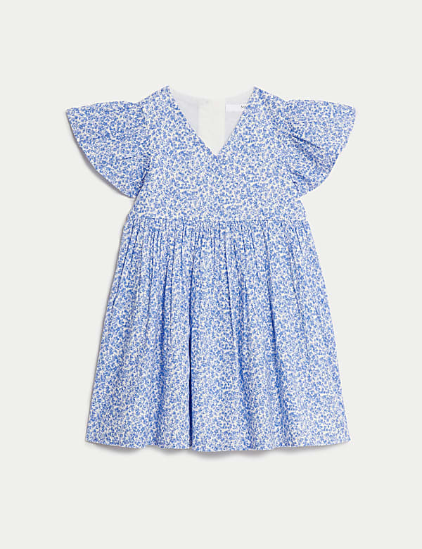 Pure Cotton Wrap Dress (2-8 Yrs) - AT