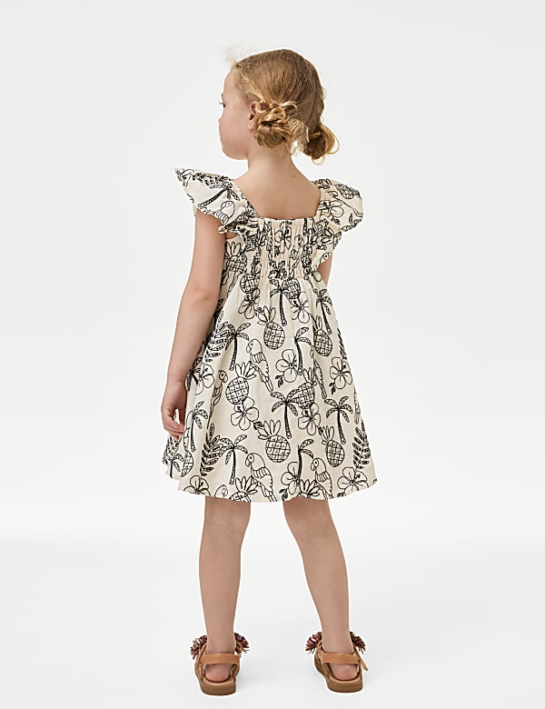 Pure Cotton Floral Embroidered Dress (2-8 Yrs)