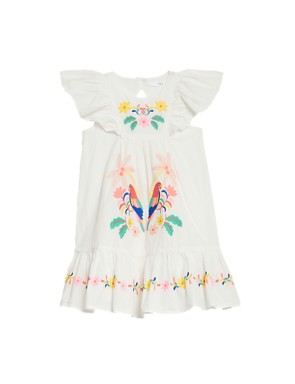 Pure Cotton Embroidered Dress (2-8 Yrs)