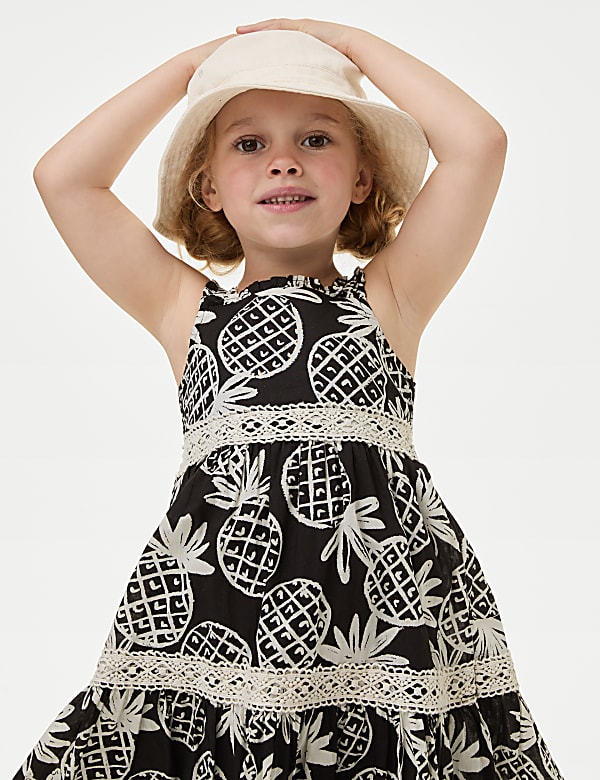 Pure Cotton Pineapple Print Dress (2-8 Yrs) - HK
