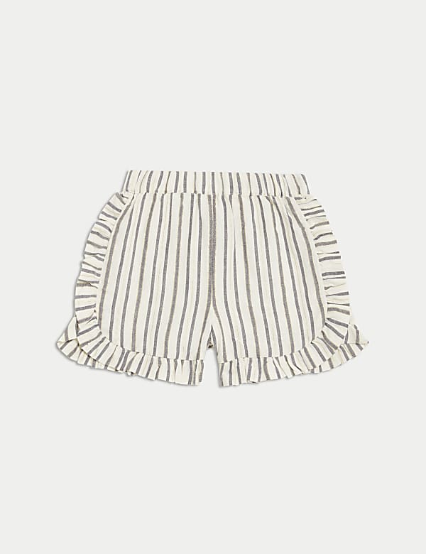 Cotton Rich Elasticated Waist Striped Shorts (2-8 Yrs) - IS