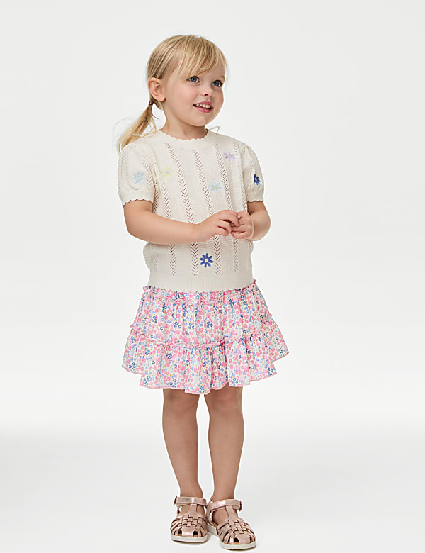 Cotton Rich Floral Skirt (2-8 Yrs) - NZ