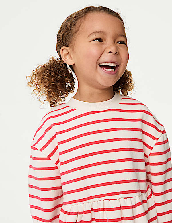 Cotton Rich Striped Jumper Dress (1-8 Yrs)
