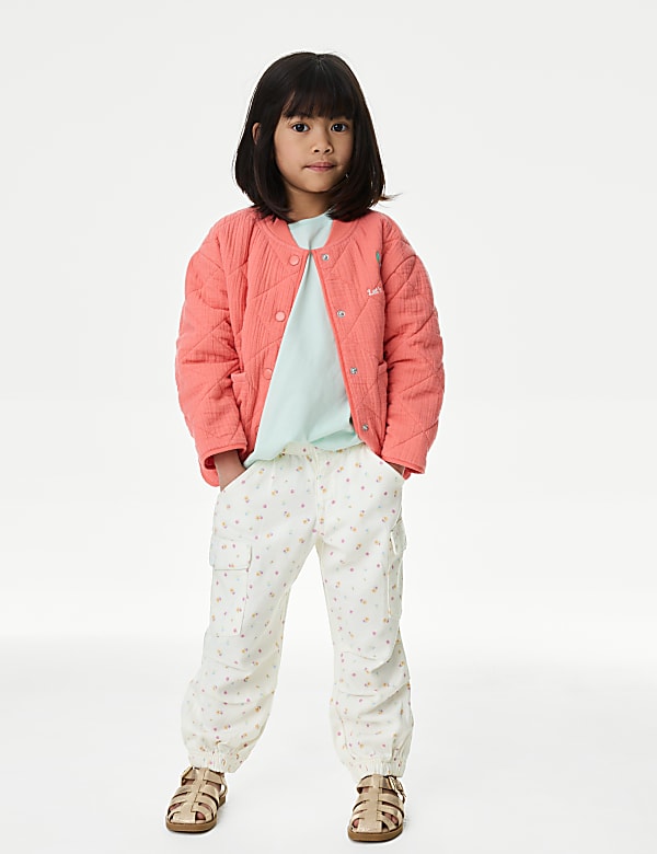 Cotton Rich Ditsy Floral Parachute Trousers (2-8 Yrs) - AT