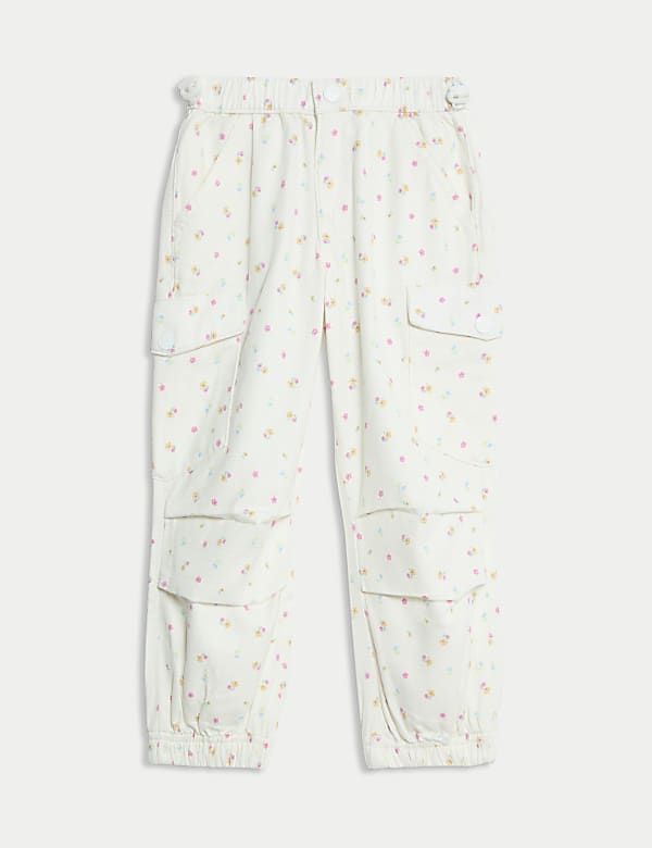 Cotton Rich Ditsy Floral Parachute Trousers (2-8 Yrs) - AT