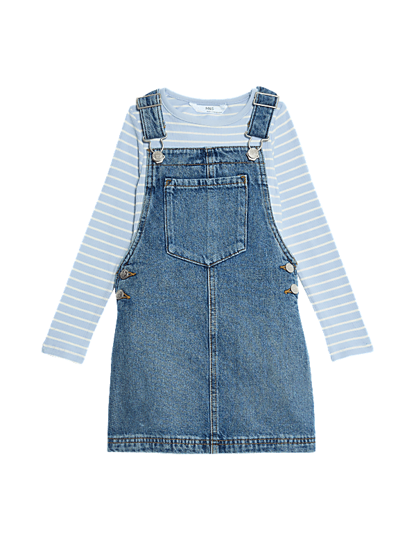 2pc Cotton Rich Denim Pinafore Outfit (2-10 Yrs)
