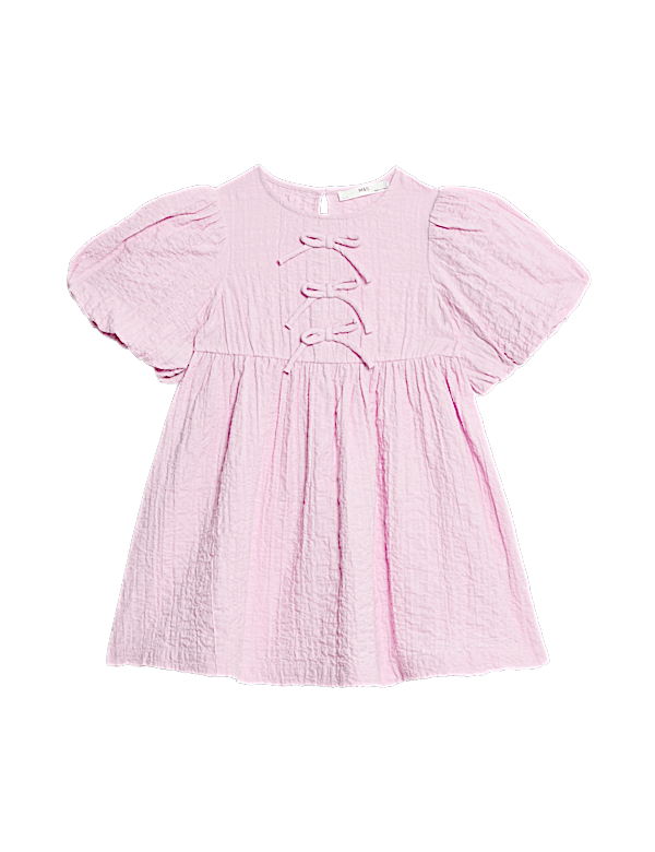 Pure Cotton Bow Dress (2-8 Yrs)